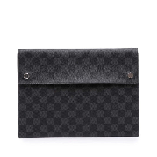Black Louis Vuitton Damier Graphite Alpha Pochette GM Clutch Bag