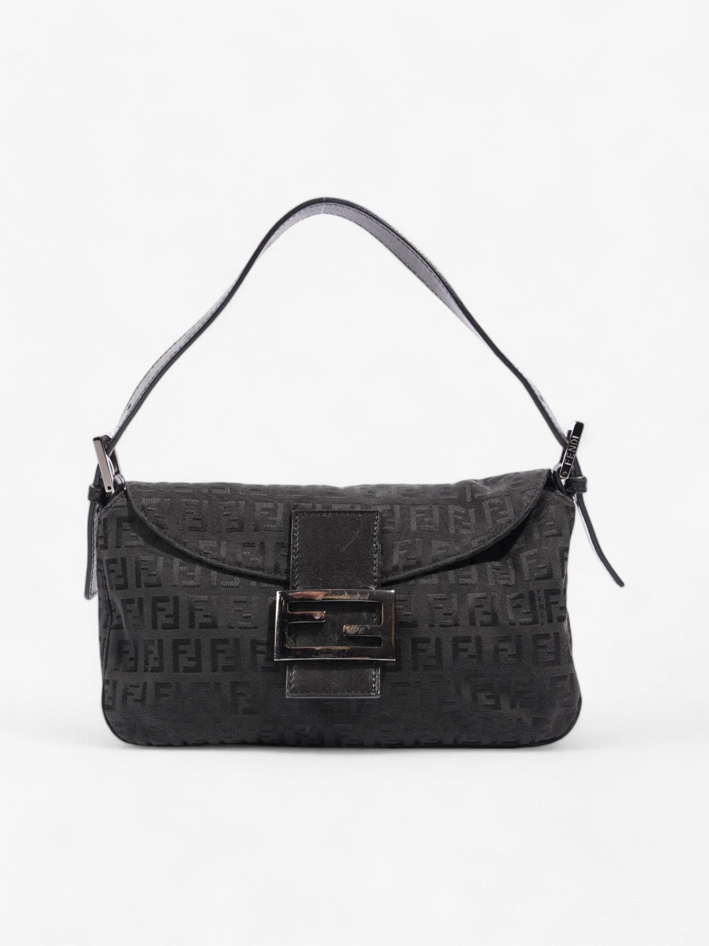 Fendi Baguette Canvas Black Shoulder Bag Canvas