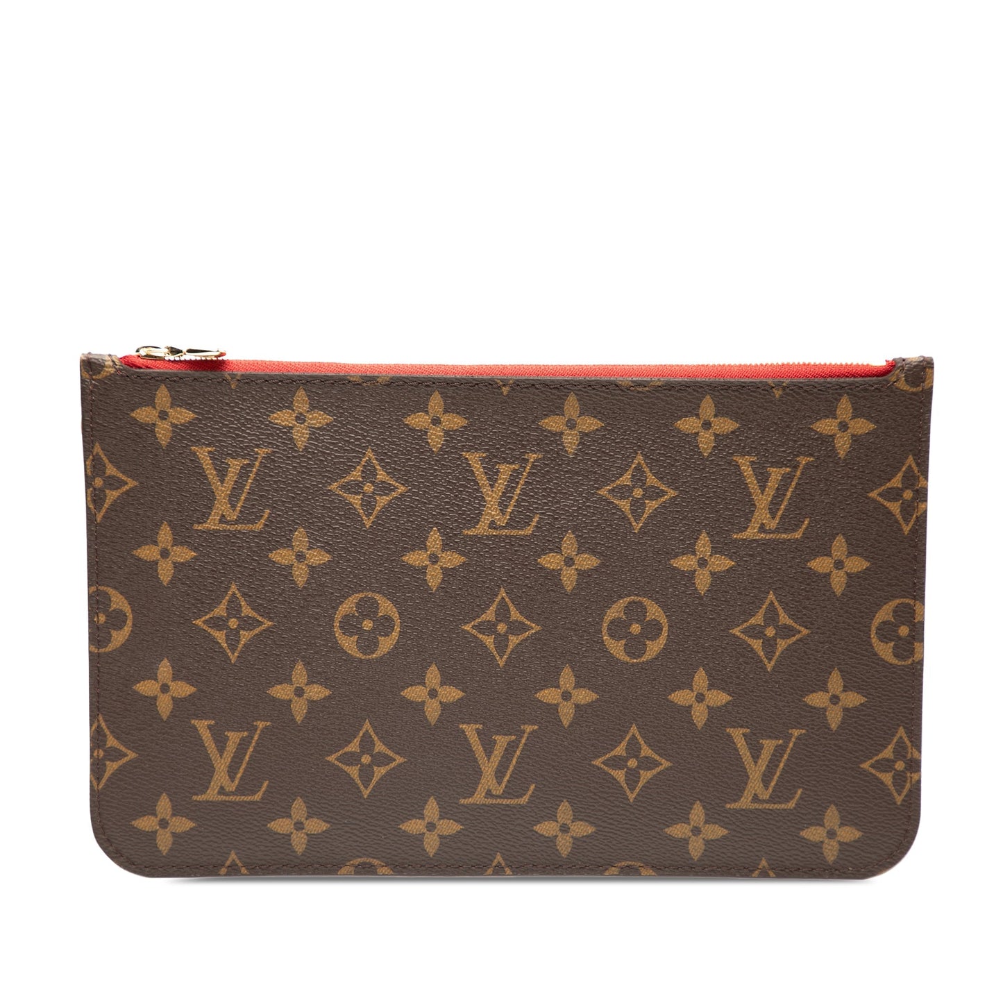 Brown Louis Vuitton Monogram Neverfull Pouch