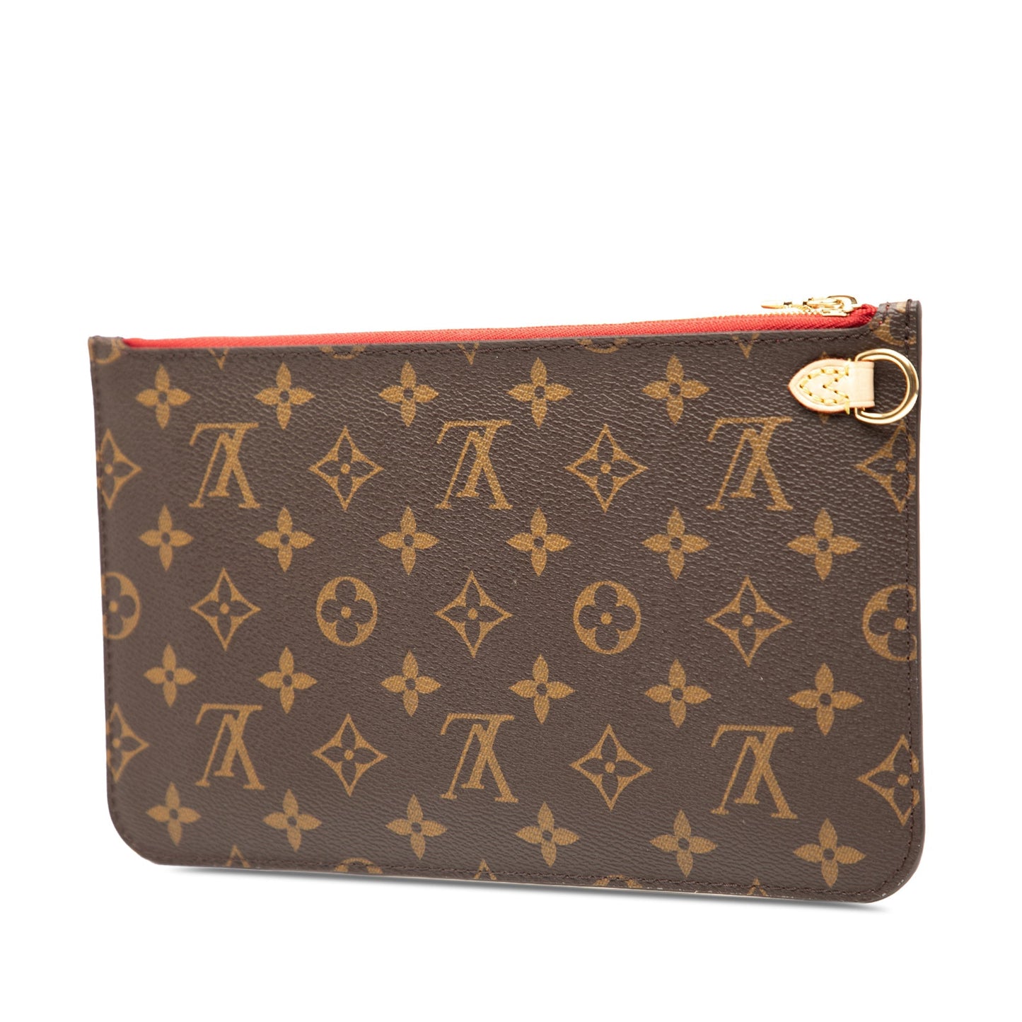 Brown Louis Vuitton Monogram Neverfull Pouch