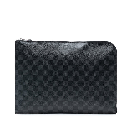Black Louis Vuitton Damier Graphite Pochette Jour GM Clutch Bag