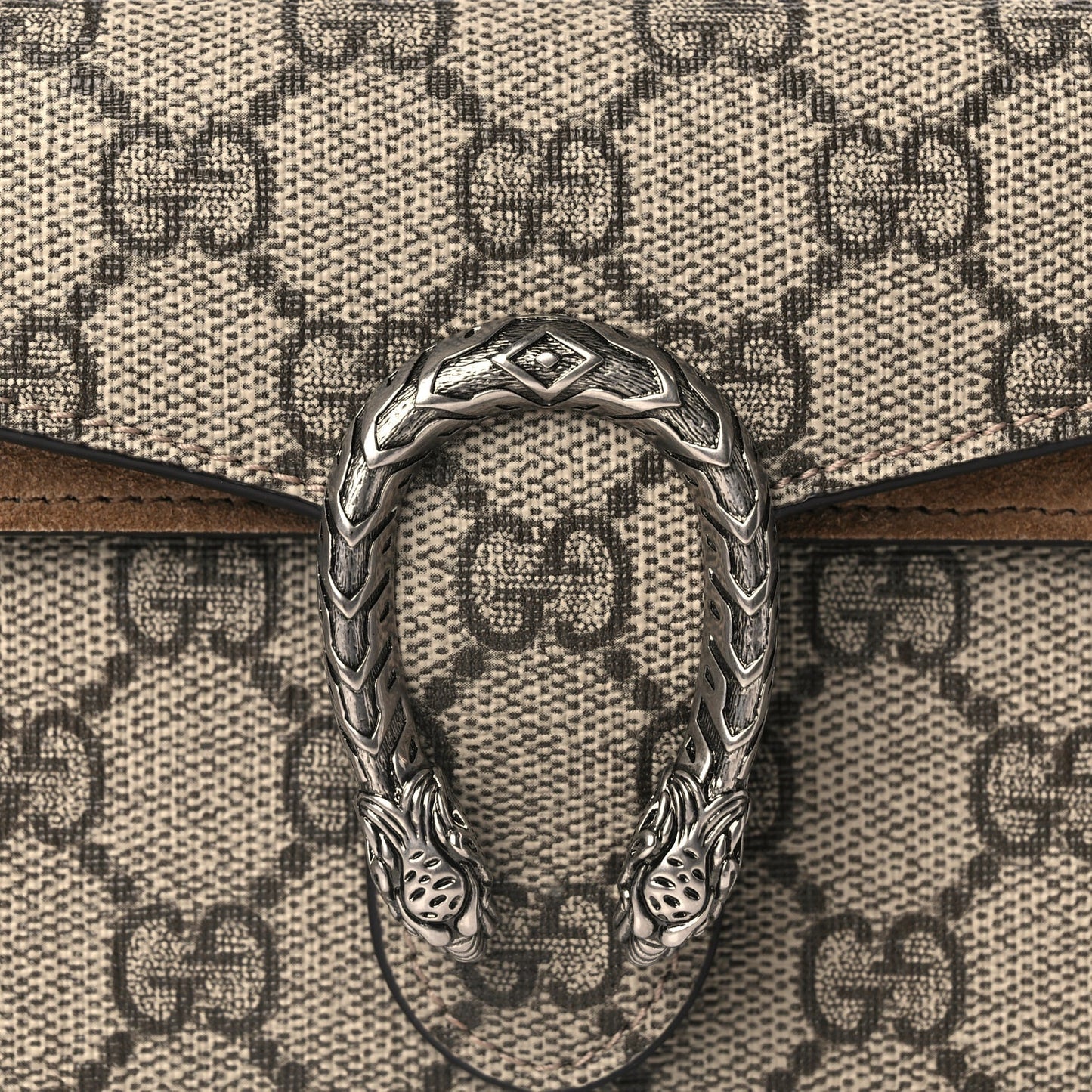 Gucci GG Supreme Monogram Super Mini Dionysus Shoulder Bag Taupe