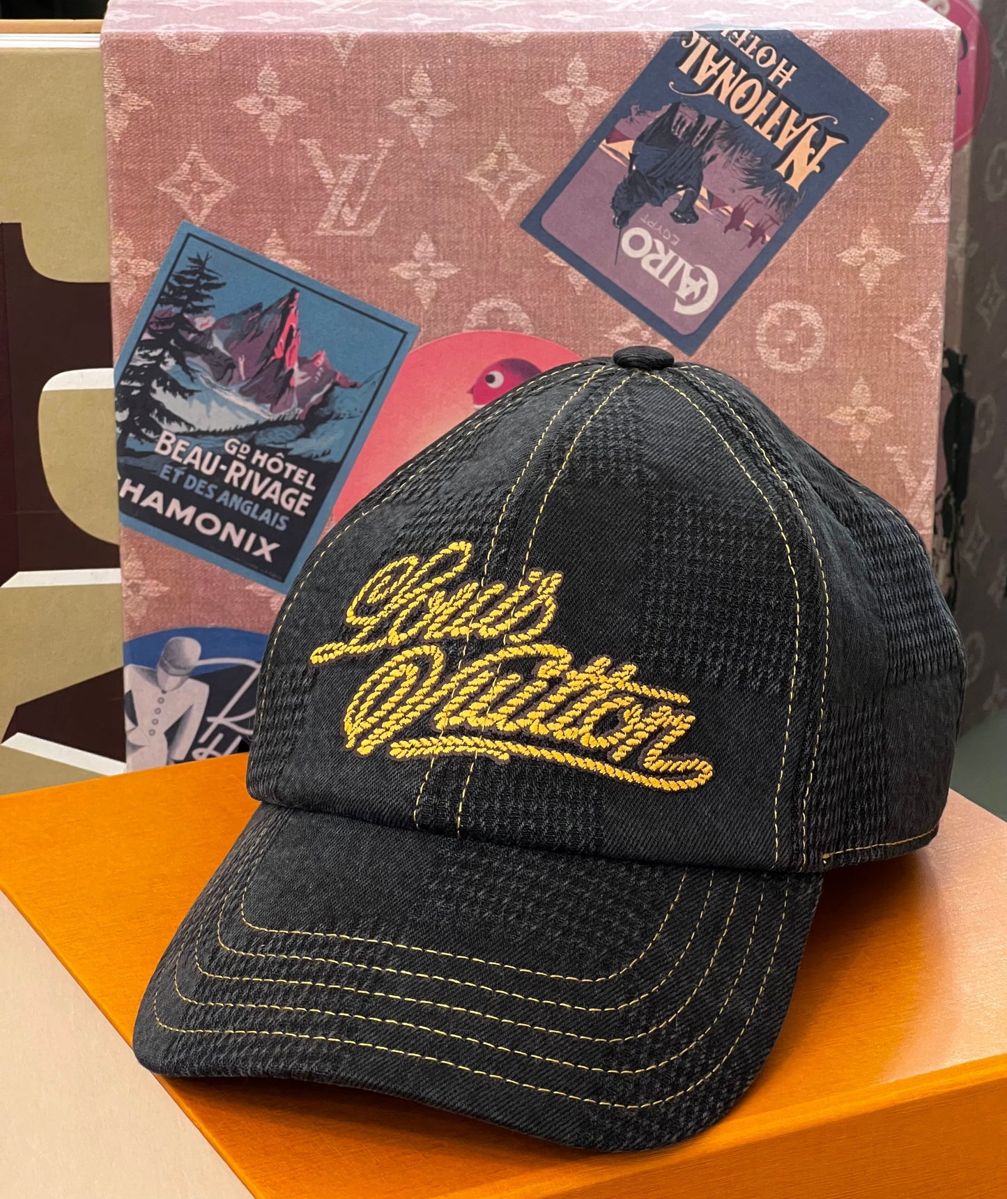 LOUIS VUITTON DAMIER DENIM BASEBALL CAP