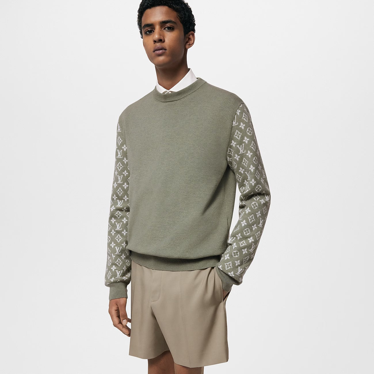LOUIS VUITTON CASHMERE MIX SIGNATURE MONOGRAM CREWNECK SWEATER