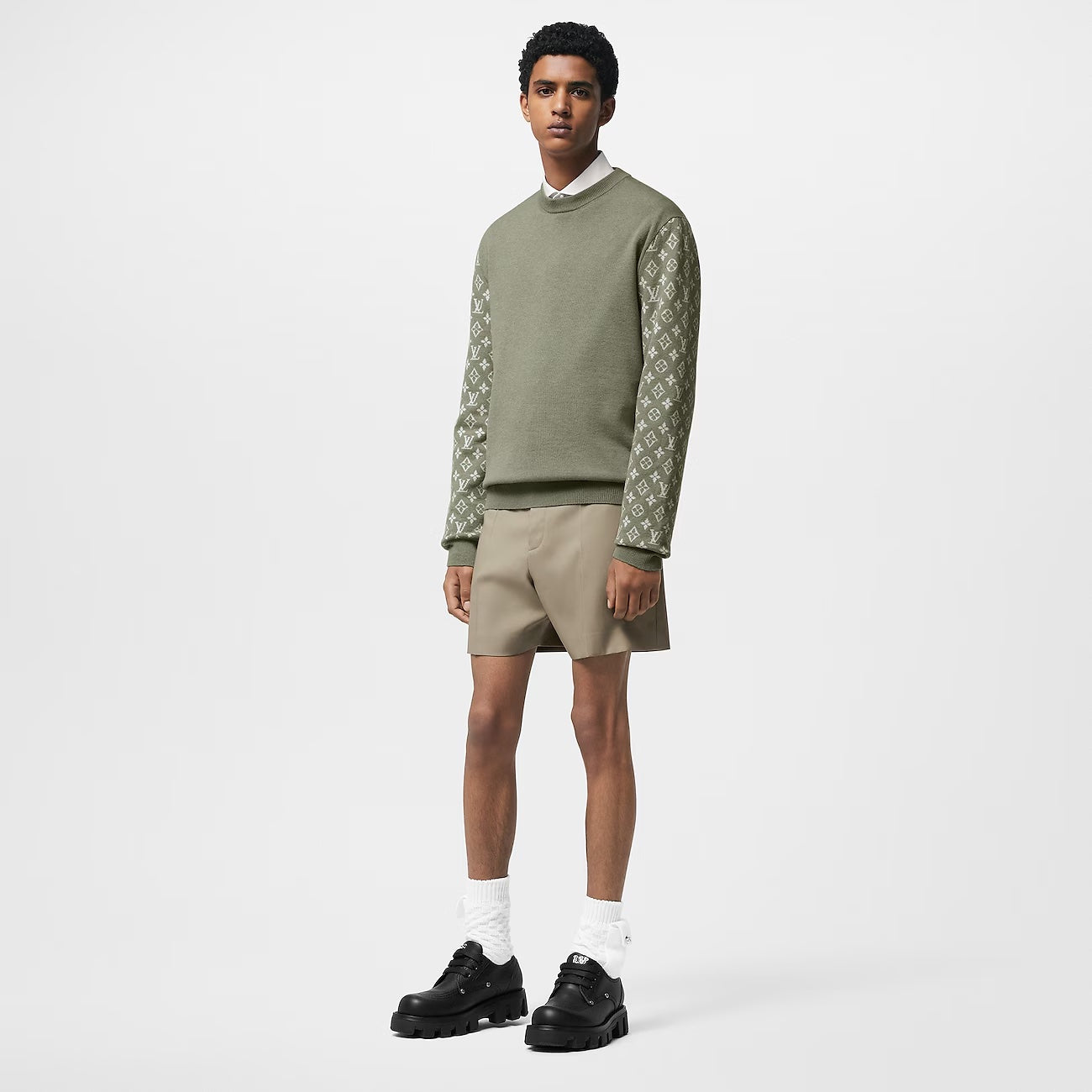 LOUIS VUITTON CASHMERE MIX SIGNATURE MONOGRAM CREWNECK SWEATER