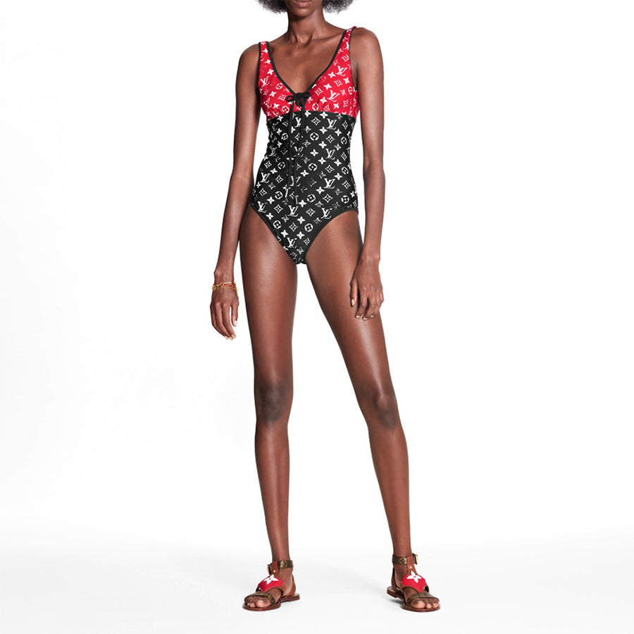 LOUIS VUITTON TECHNICAL JERSEY MONOGRAM ONE-PIECE SWIMSUIT