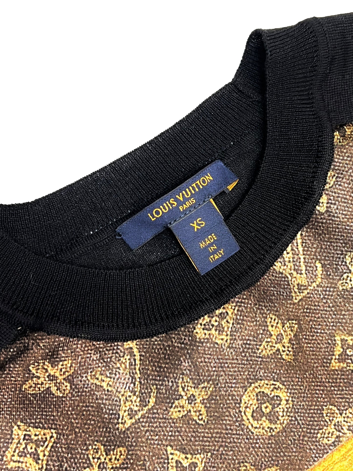 LOUIS VUITTON WOOL SILK TRUNK PRINT CREWNECK SWEATER