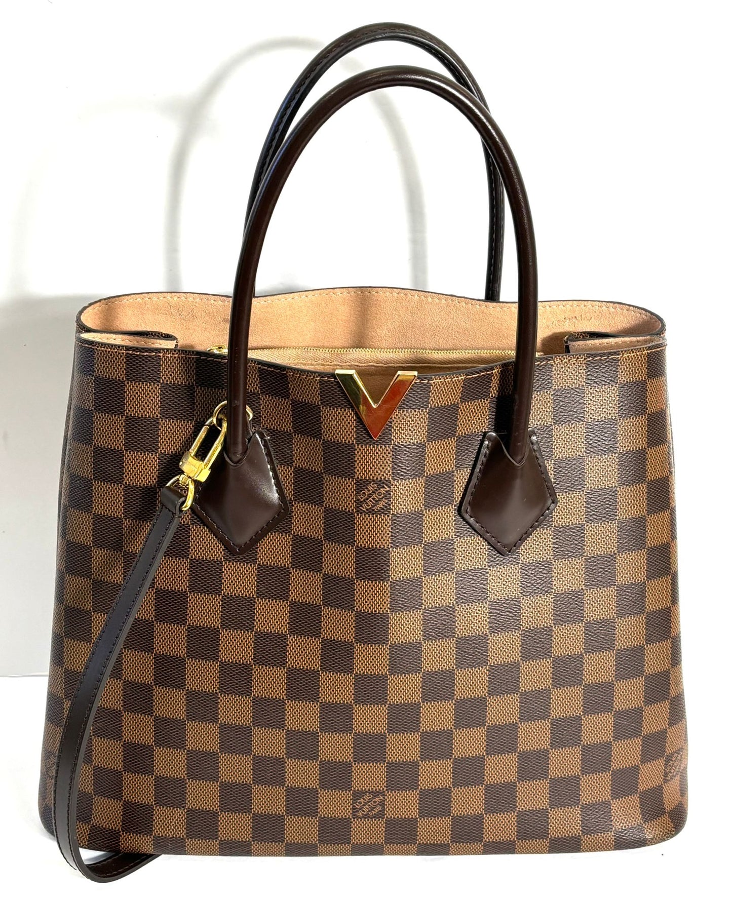 LOUIS VUITTON KENSINGTON-DAMIER EBENE CANVAS SATCHEL