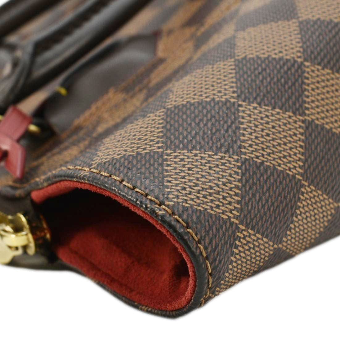 LOUIS VUITTON Caissa MM Damier Ebene Tote Bag Brown