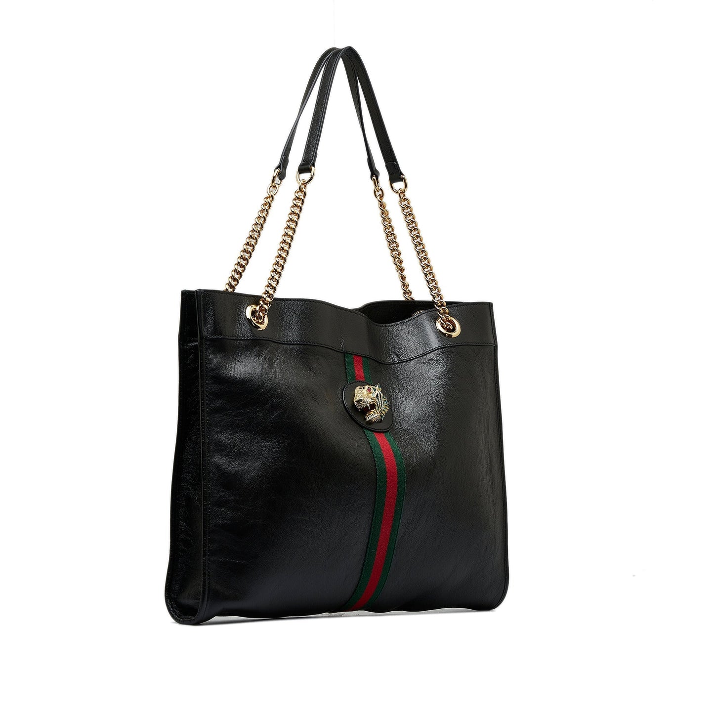 Gucci Black Leather Chain Tote