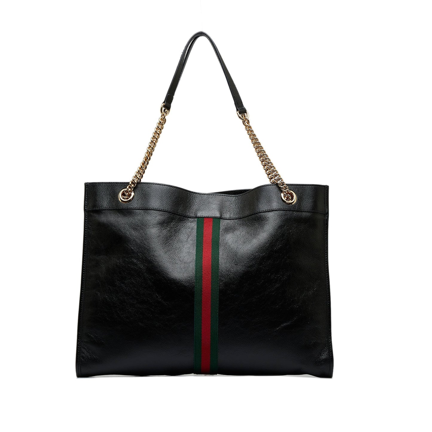 Gucci Black Leather Chain Tote