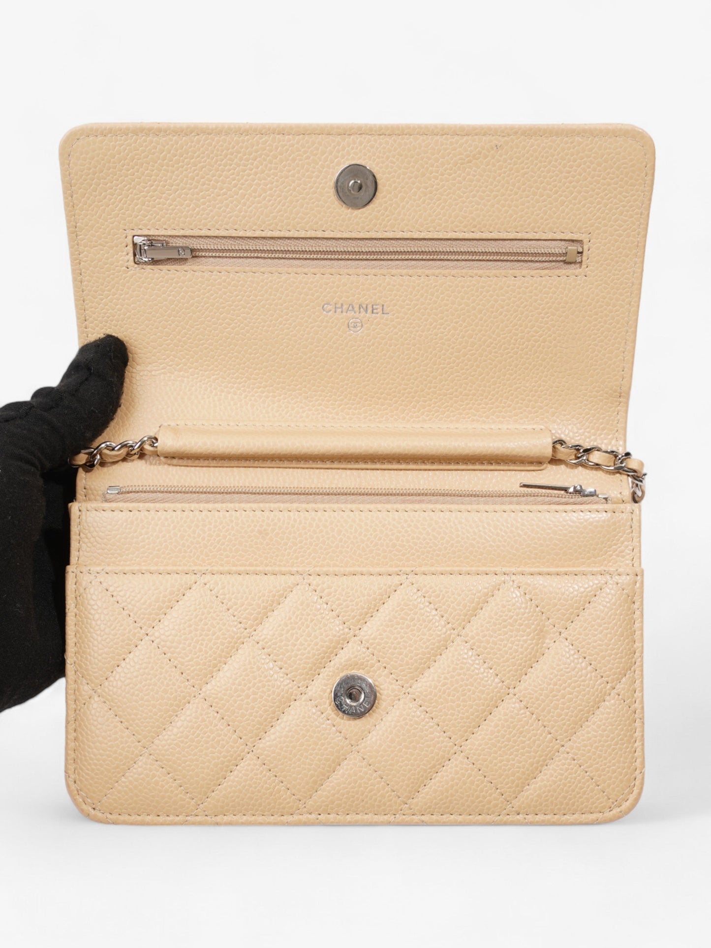 Chanel Wallet on Chain Beige Caviar Leather