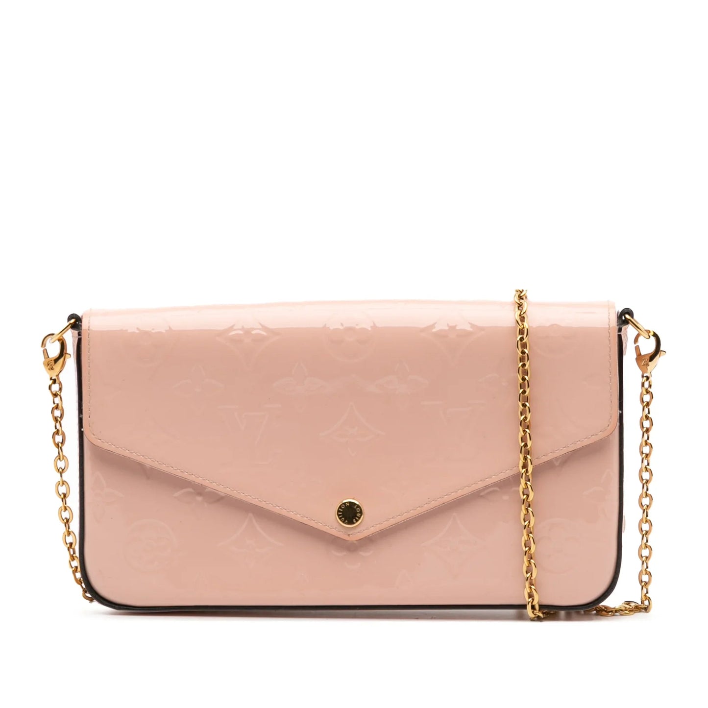 Pink Louis Vuitton Monogram Vernis Pochette Felicie Crossbody Bag