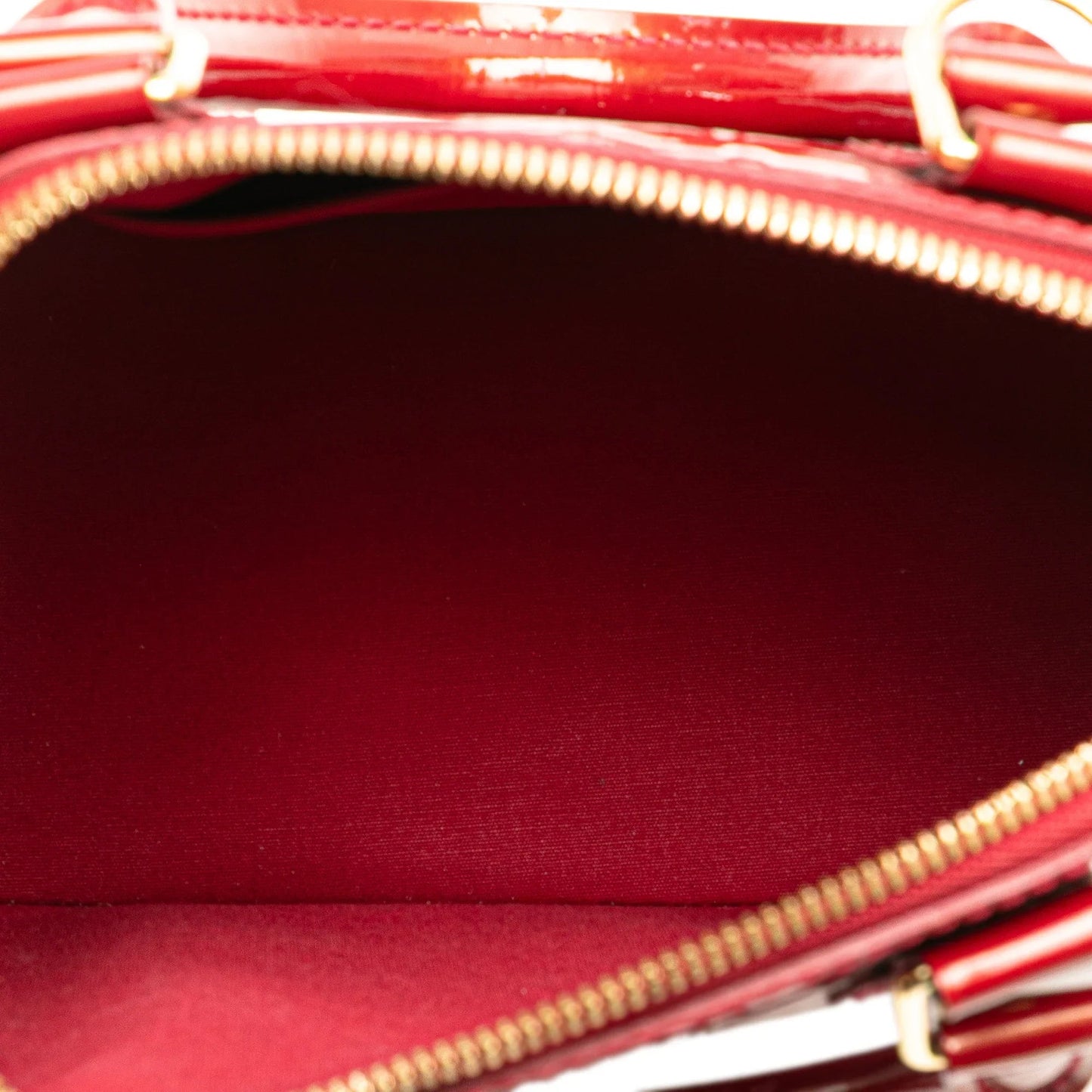 Red Louis Vuitton Monogram Vernis Rayures Alma BB Satchel