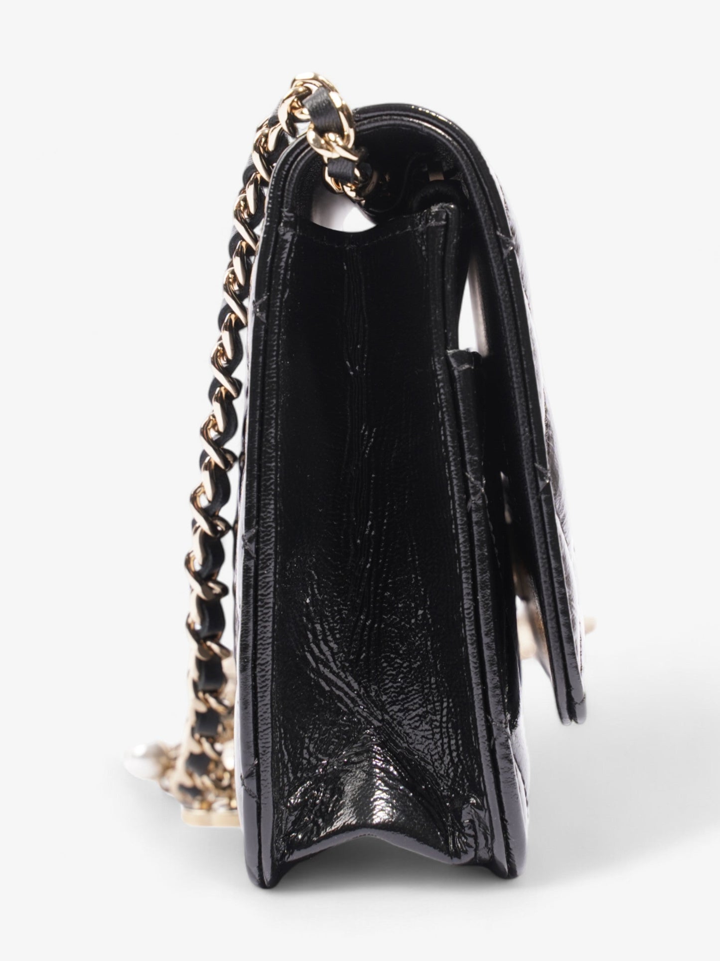 Chanel O Mini Bag Black Lambskin Leather