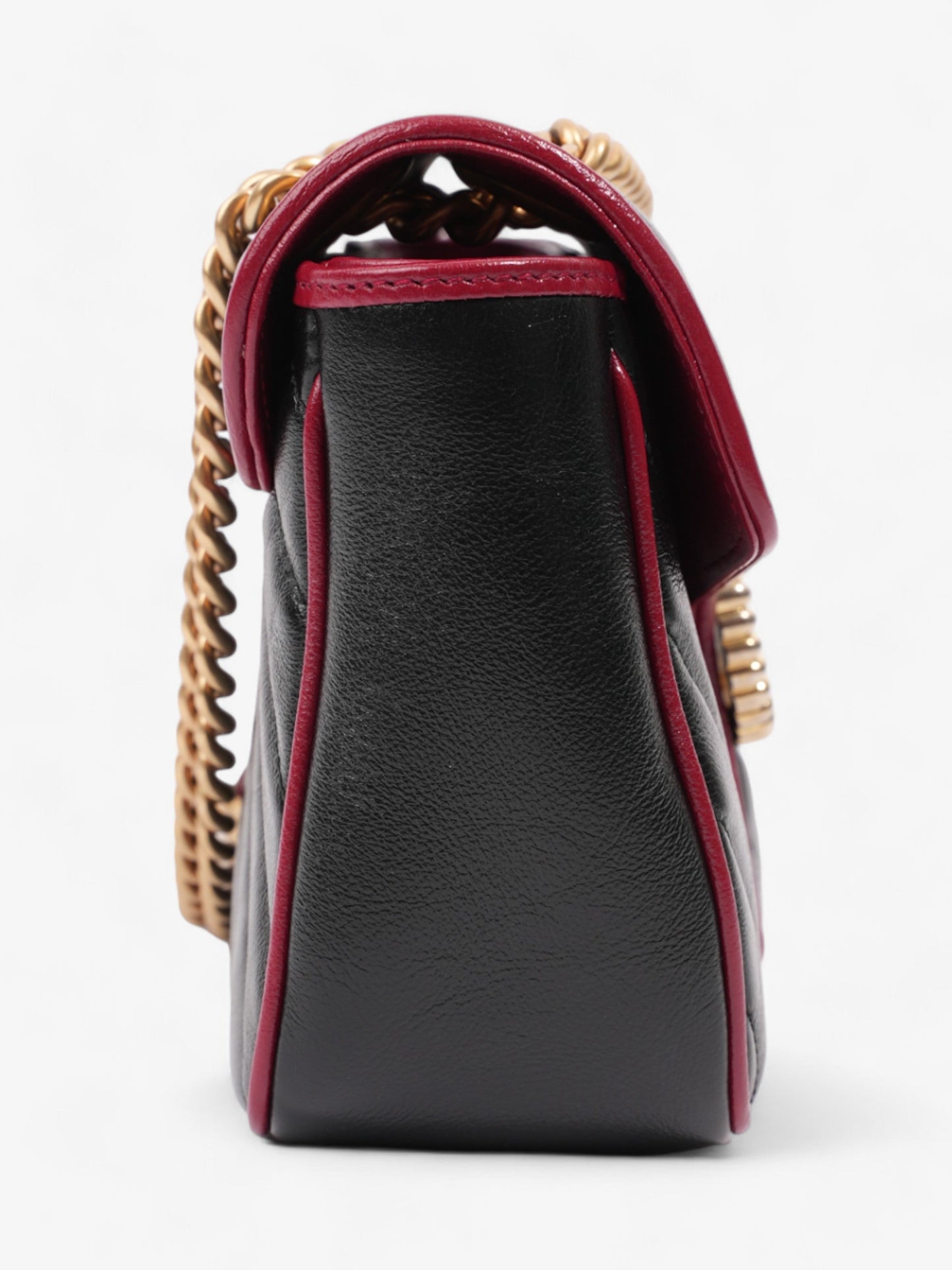 Gucci GG Marmont Flap Black / Red Leather Small