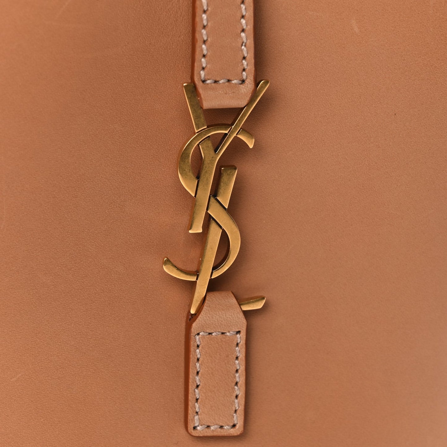 Saint Laurent Smooth Calfskin Le 5 A 7 Vertical Hobo Brown Gold