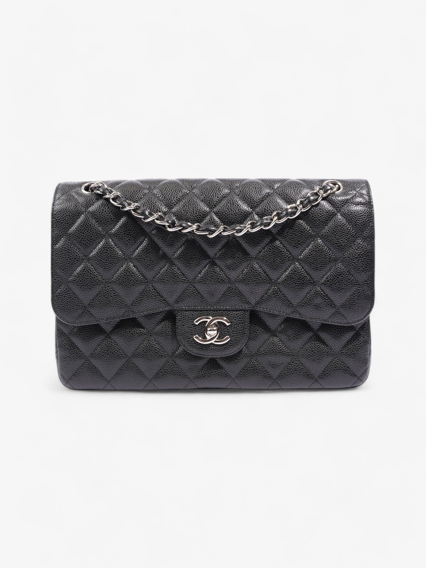 Chanel Classic Double Flap Black Caviar Leather Jumbo