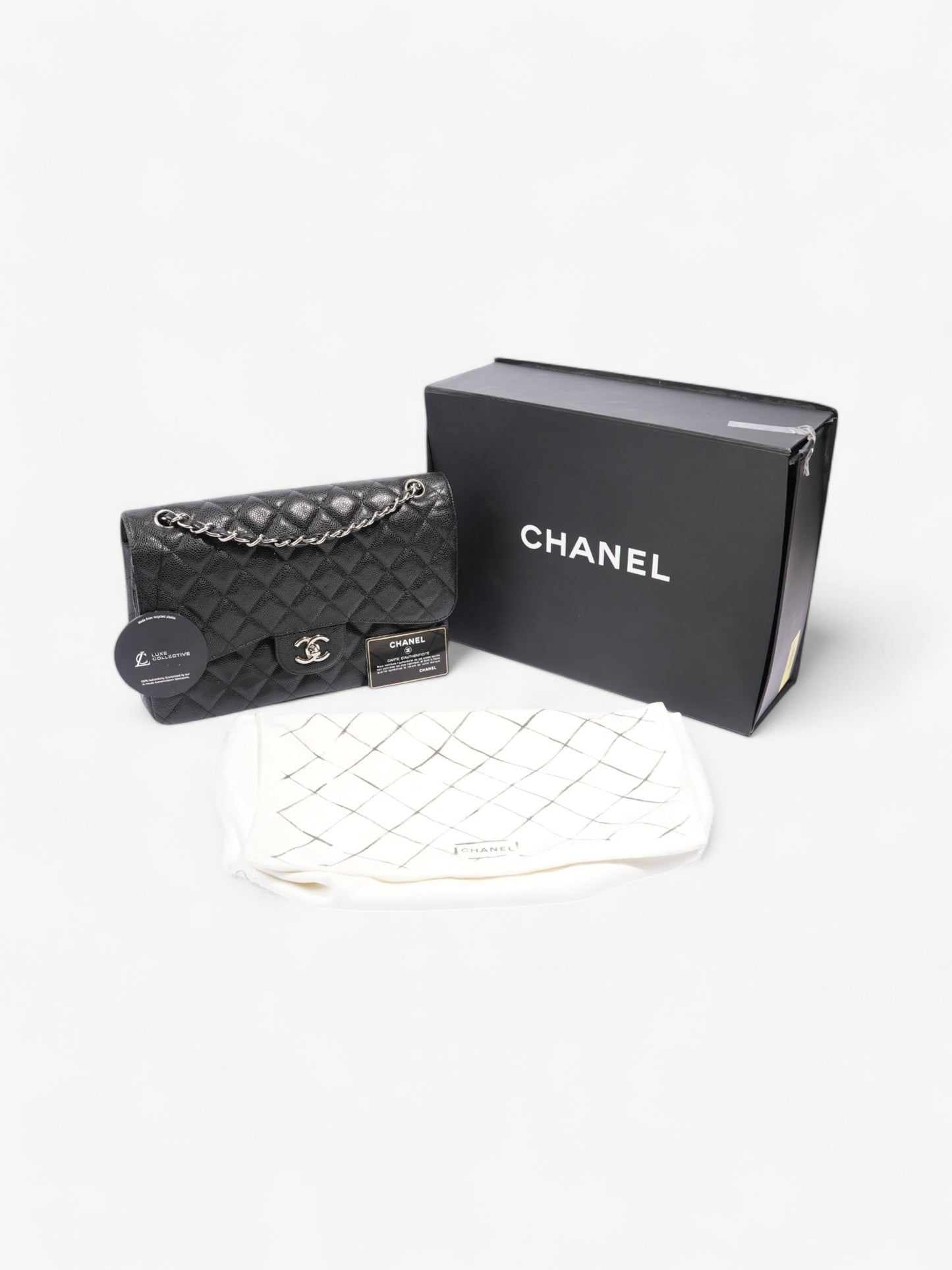 Chanel Classic Double Flap Black Caviar Leather Jumbo
