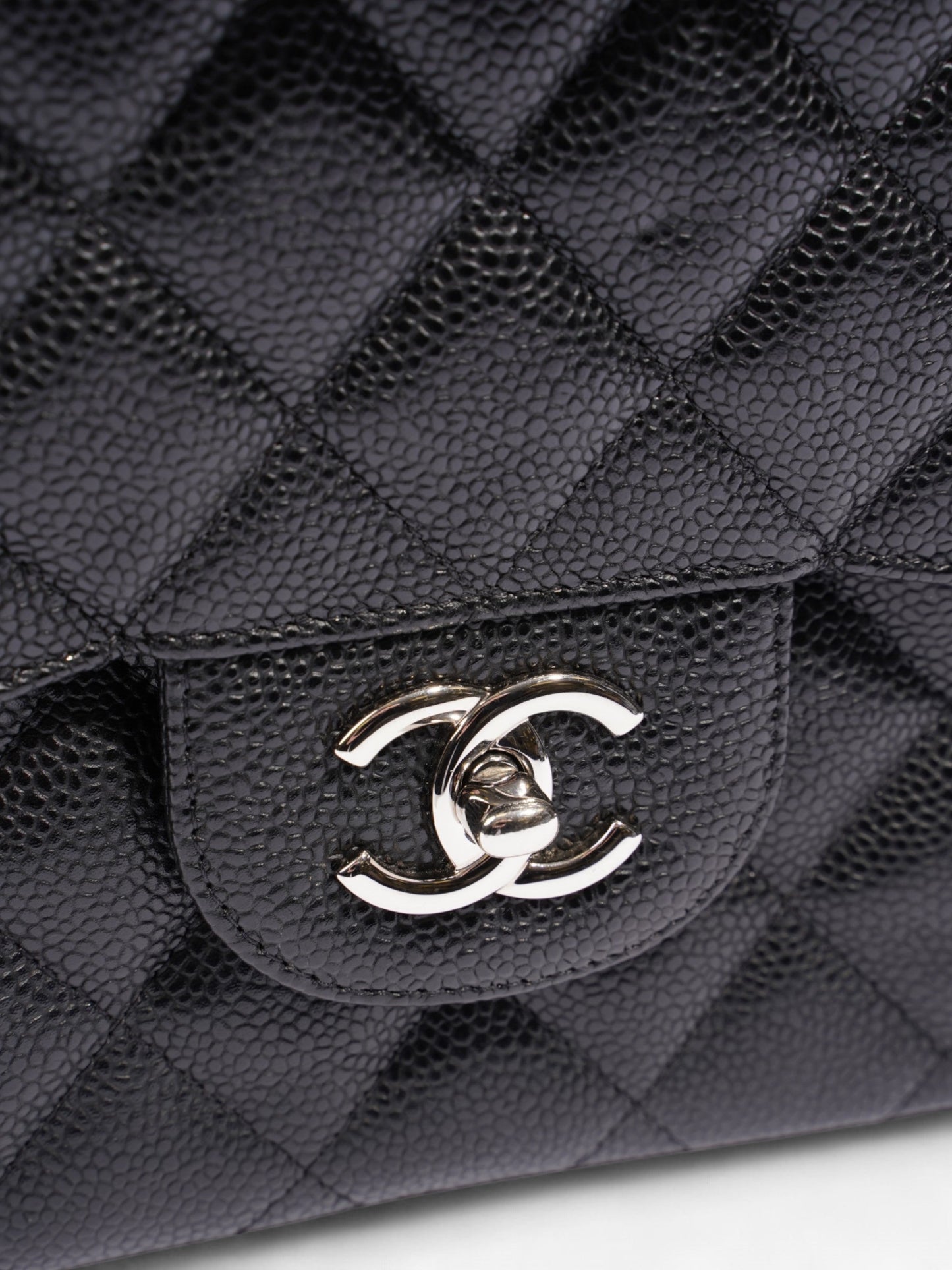 Chanel Classic Double Flap Black Caviar Leather Jumbo