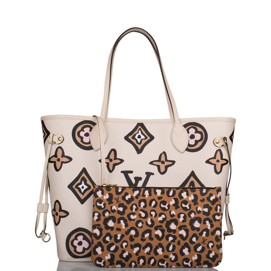Louis Vuitton Cream Wild At Heart Giant Monogram Neverfull MM Tote