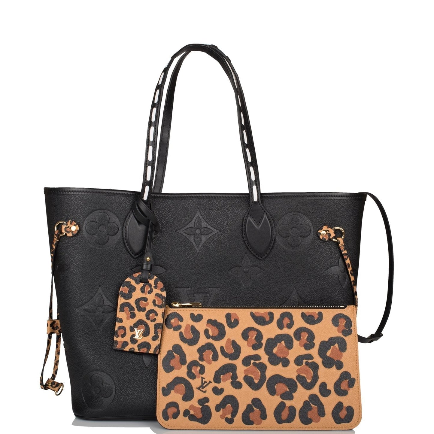 Louis Vuitton Black Wild At Heart Giant Monogram Empreinte Neverfull MM Tote