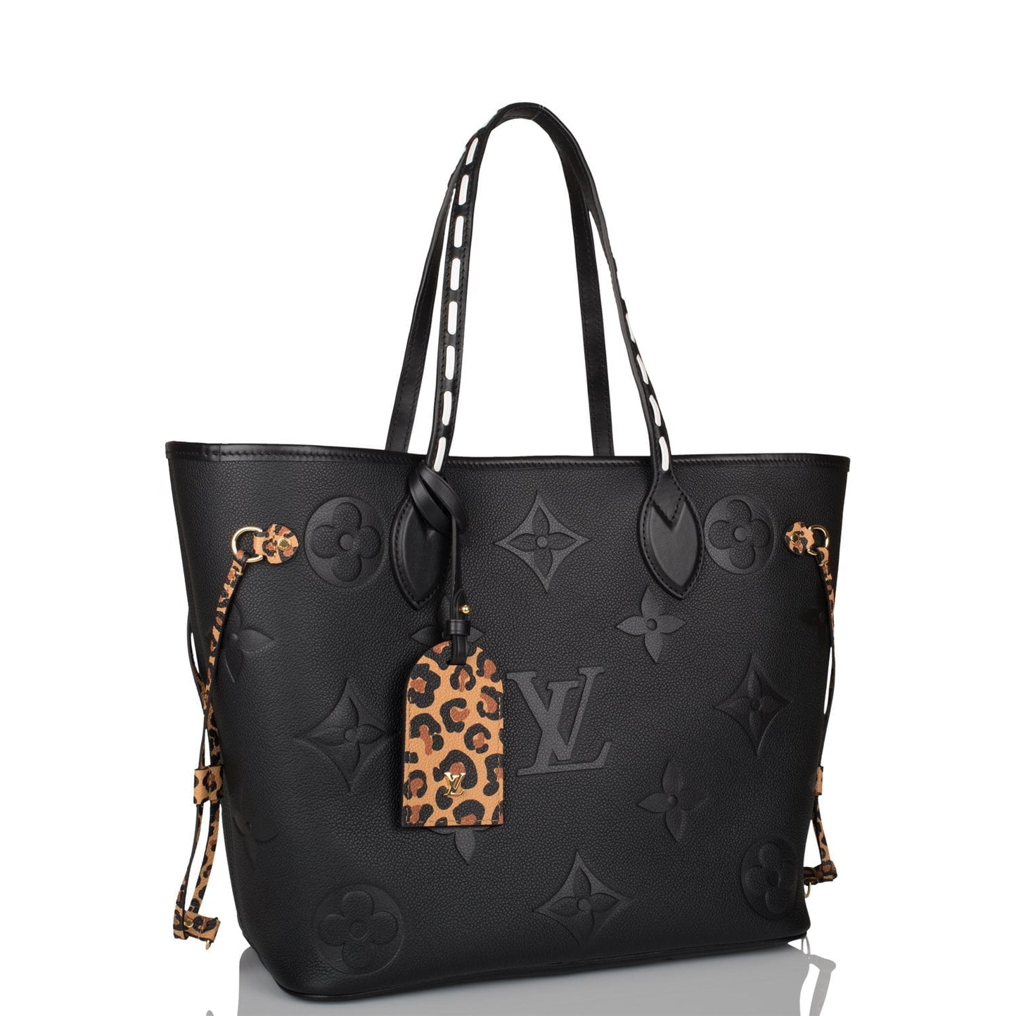 Louis Vuitton Black Wild At Heart Giant Monogram Empreinte Neverfull MM Tote