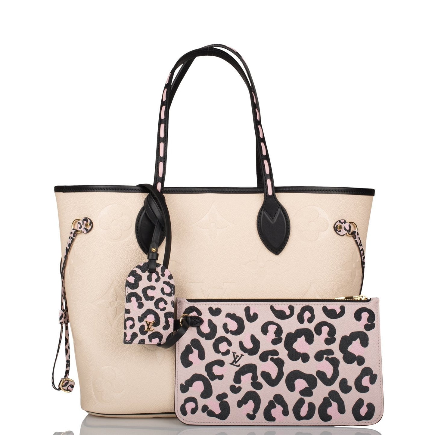 Louis Vuitton Cream Wild At Heart Giant Monogram Empreinte Neverfull MM Tote