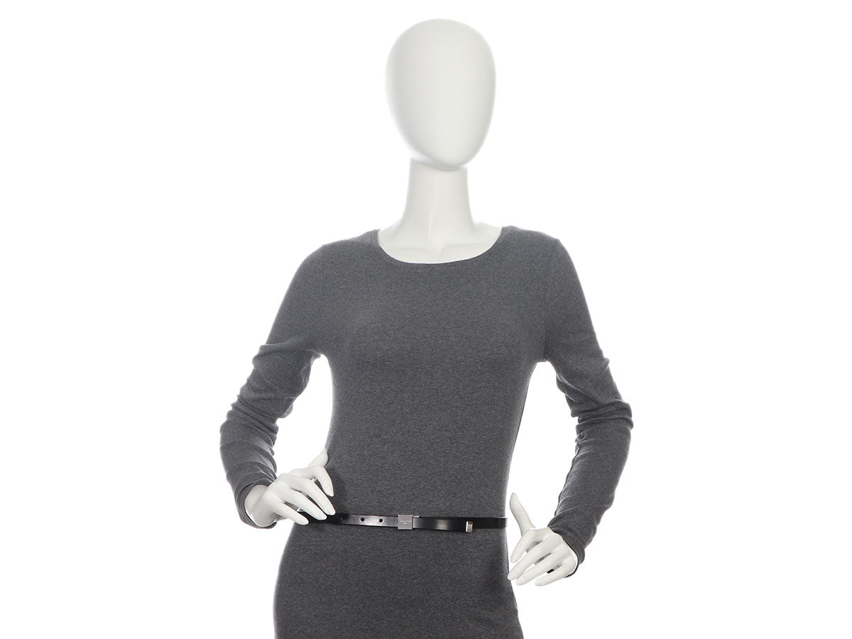 Louis Vuitton Black Leather Ceinture Carre Belt