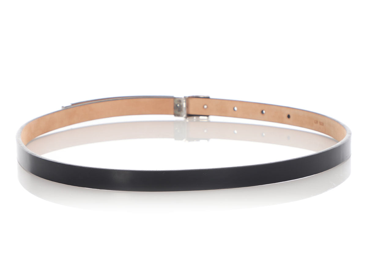 Louis Vuitton Black Leather Ceinture Carre Belt