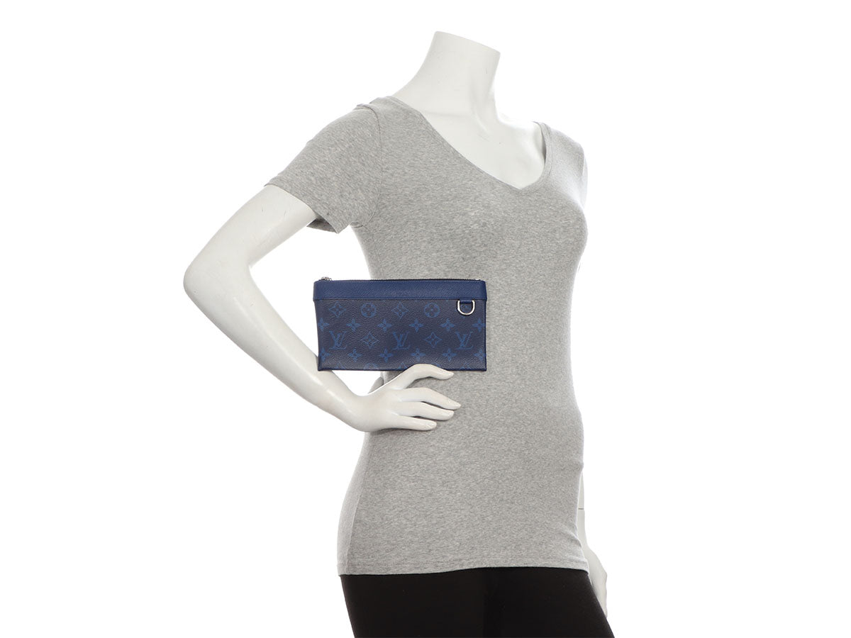 Louis Vuitton Blue Taigarama Pochette Discovery PM