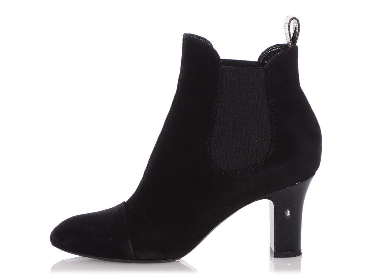 Louis Vuitton Black Suede Uniform Ankle Boots
