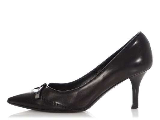 Louis Vuitton Black Leather Pumps