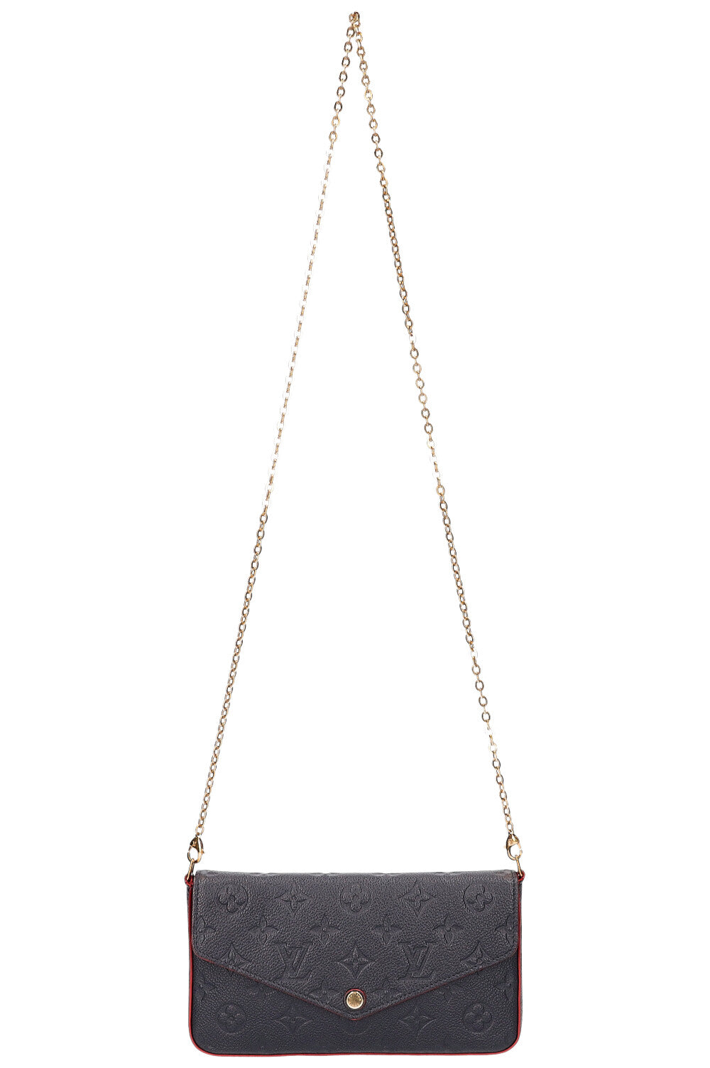 LOUIS VUITTON Felicie Pochette MNG Empreinte Navy Clutch