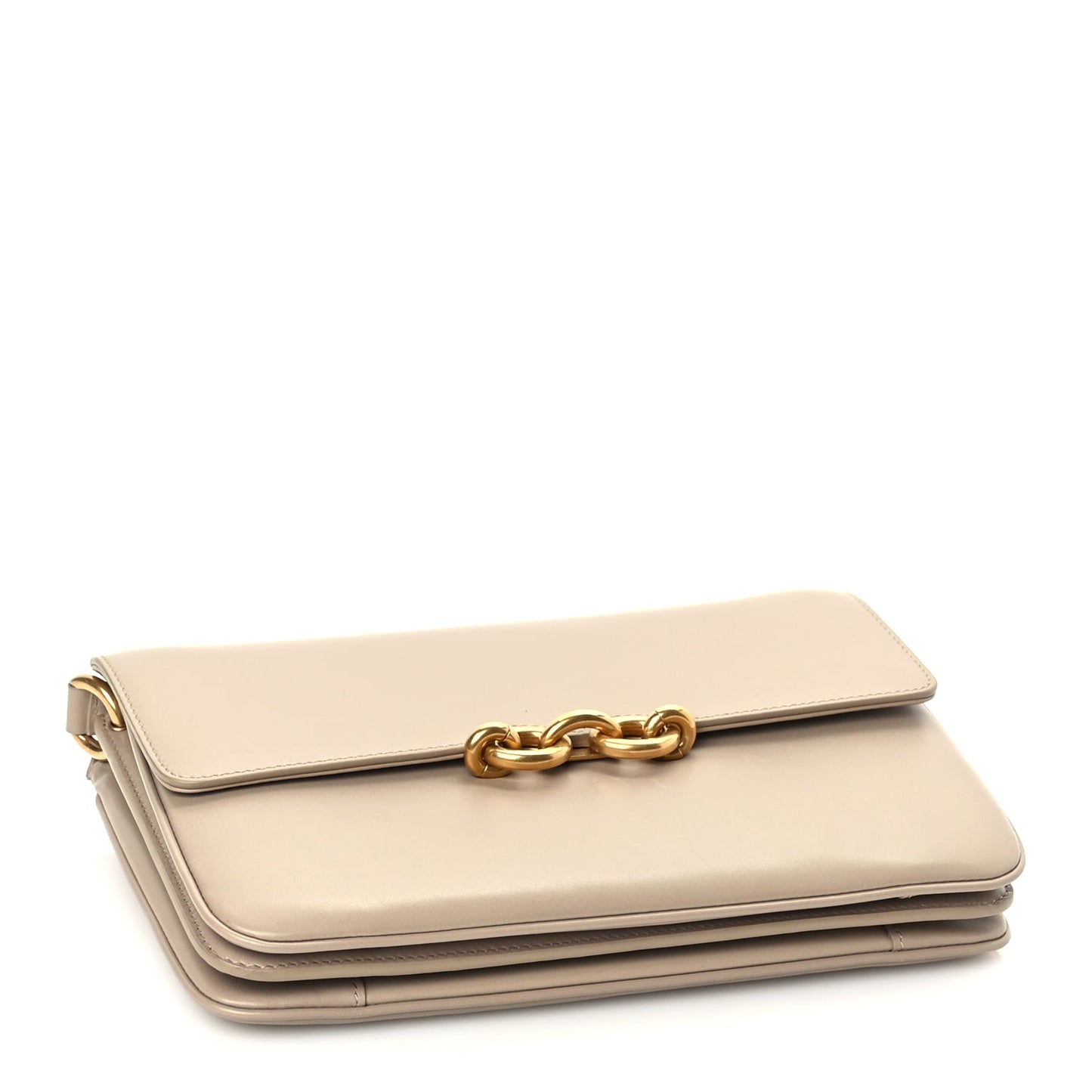 Saint Laurent Smooth Calfskin Le Maillon Satchel Beige