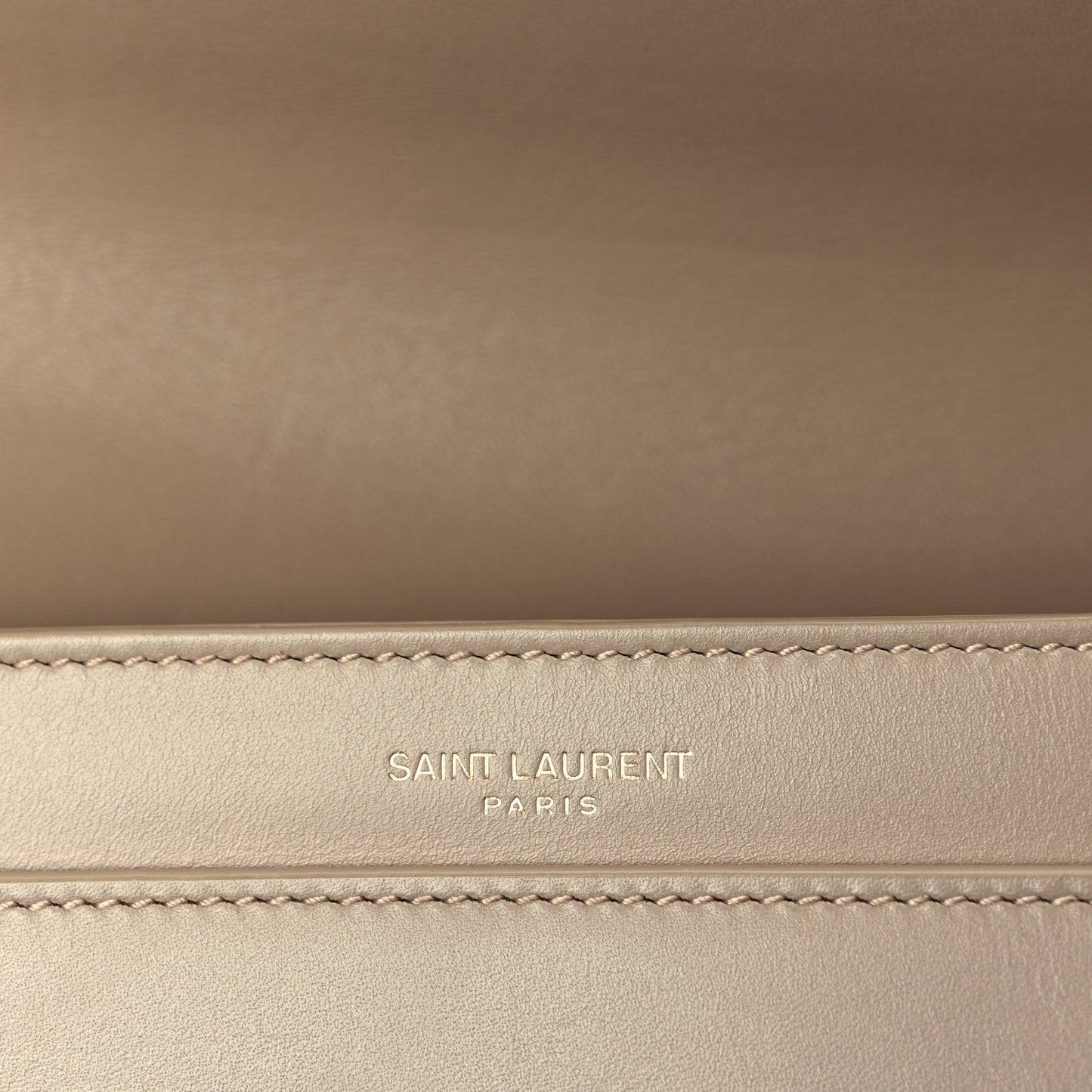 Saint Laurent Smooth Calfskin Le Maillon Satchel Beige