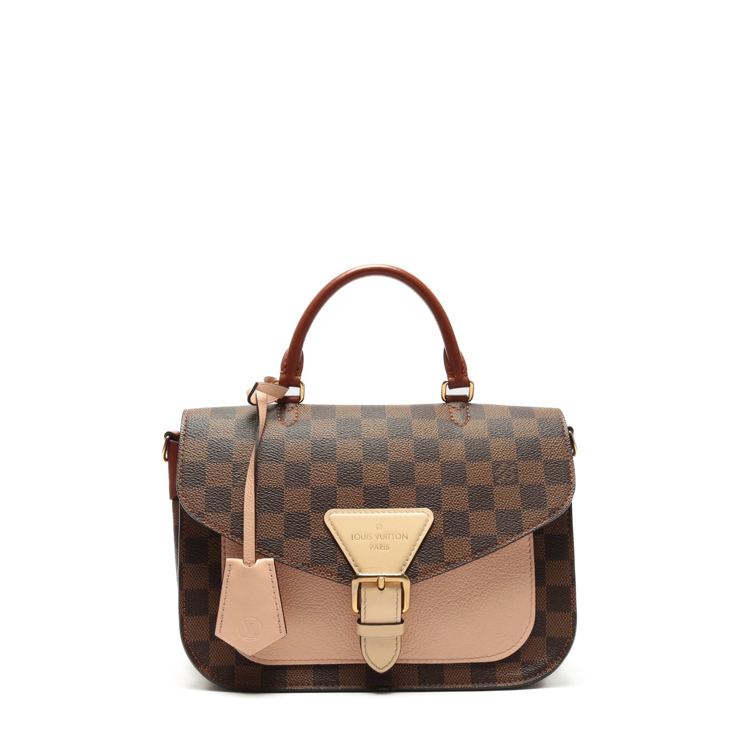 LOUIS VUITTON Beaumarchais Damier Ebene & Light Pink Top Handle - OUTLET FINAL SALE