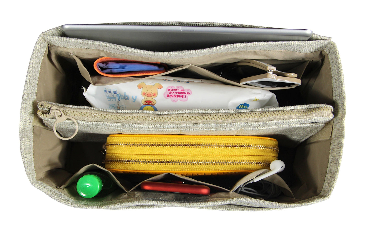 [Fendi Peekaboo X-Lite Large] Waterproof Linen Bag Organizer - Customized Purse Insert, Tote Liner Protector, Handbag Organiser (Type B)