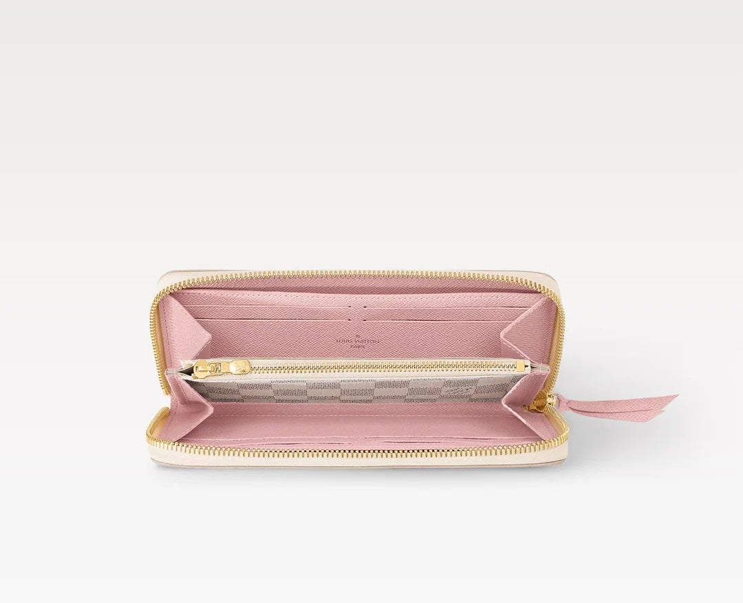 LOUIS VUITTON DAMIER AZUR CLÃMENCE WALLET- ROSE BALLERINE