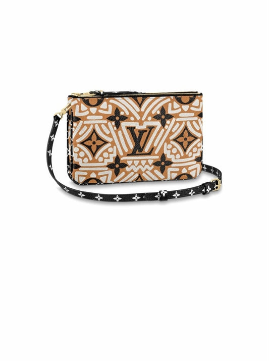 LOUIS VUITTON Monogram Crafty Double Zip Pochette