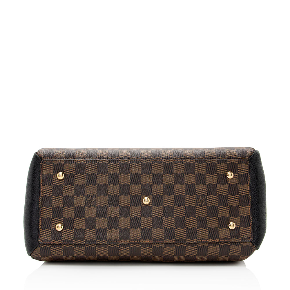 Louis Vuitton Damier Ebene Cuir Taurillon Normandy Satchel (SHF-21186)