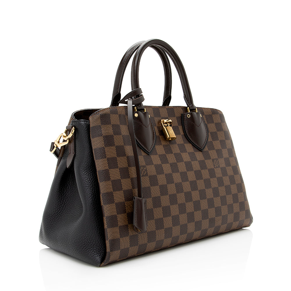 Louis Vuitton Damier Ebene Cuir Taurillon Normandy Satchel (SHF-21186)