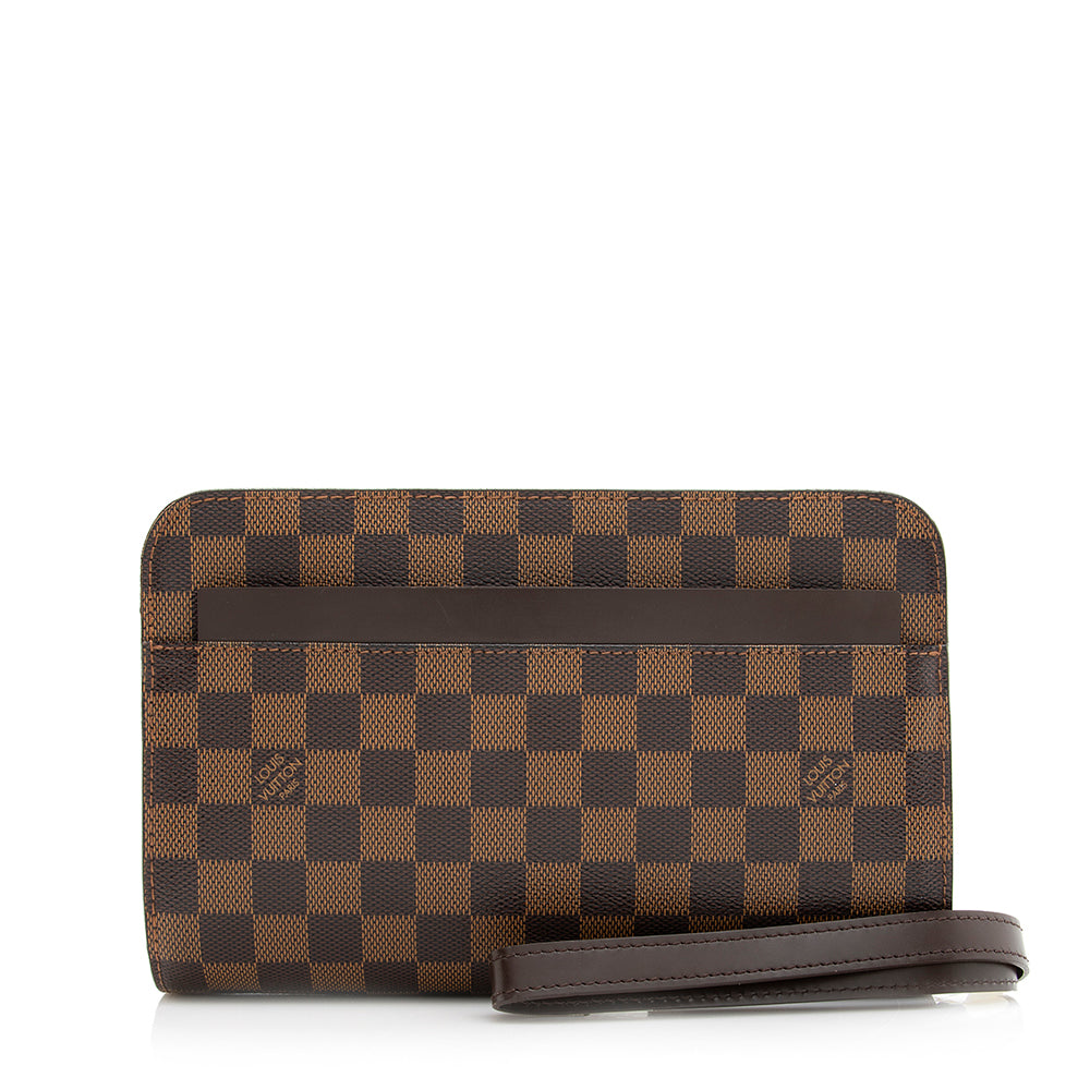 Louis Vuitton Damier Ebene Saint Louis Wristlet Clutch (SHF-20614)