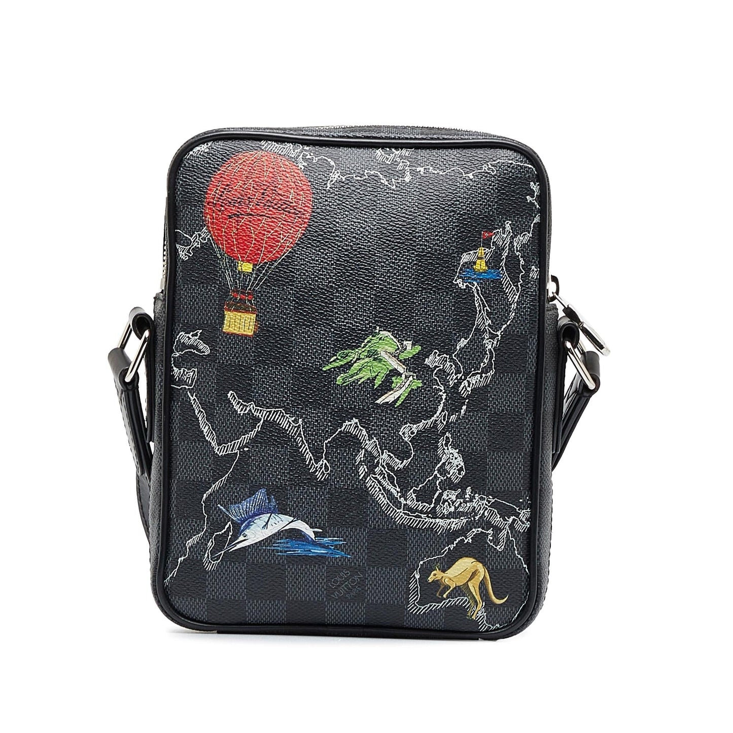 Louis Vuitton Damier Graphite Renaissance Map Danube Slim PM (SHG-S0NaGJ)
