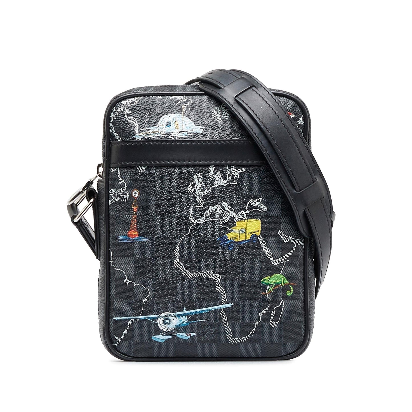 Louis Vuitton Damier Graphite Renaissance Map Danube Slim PM (SHG-S0NaGJ)