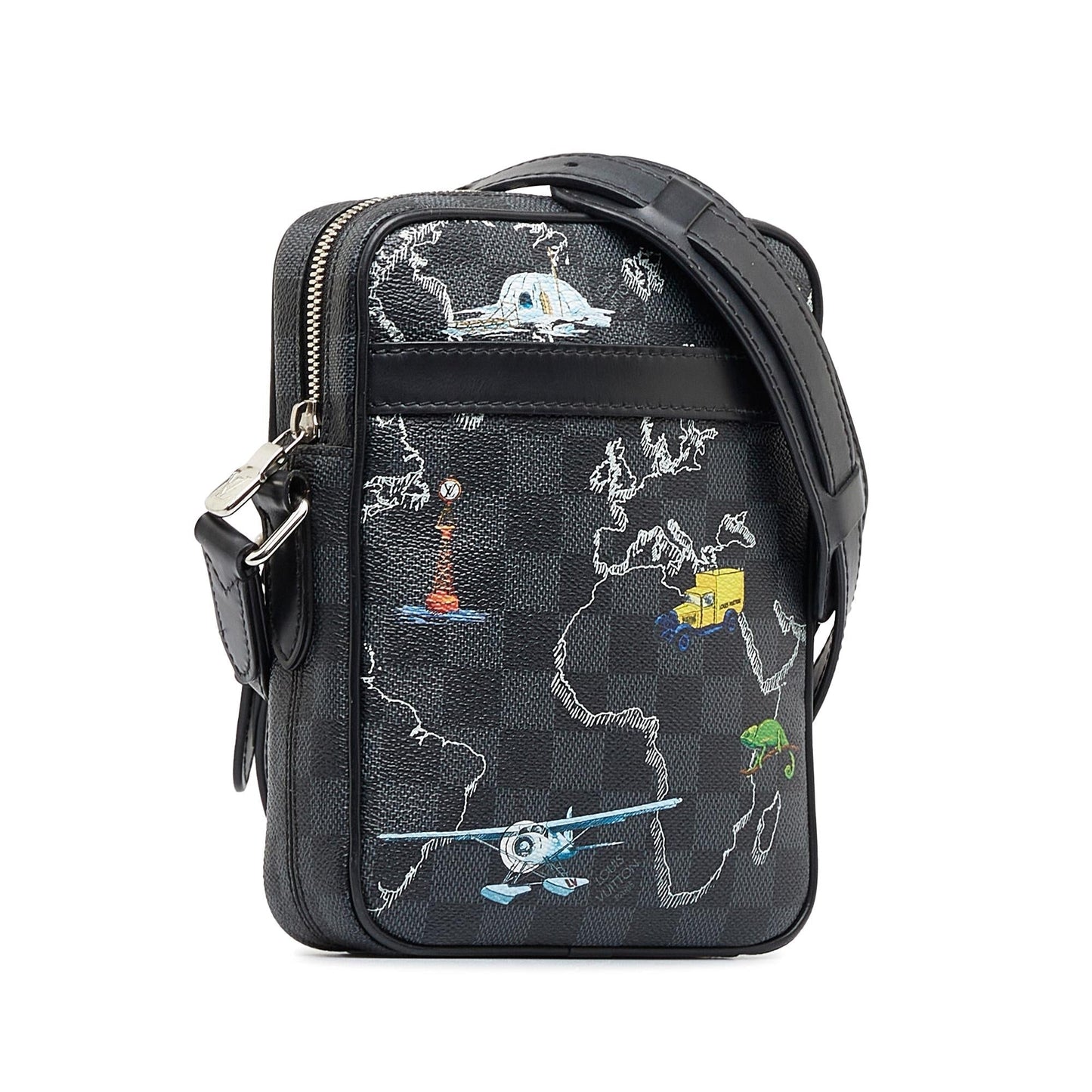 Louis Vuitton Damier Graphite Renaissance Map Danube Slim PM (SHG-S0NaGJ)