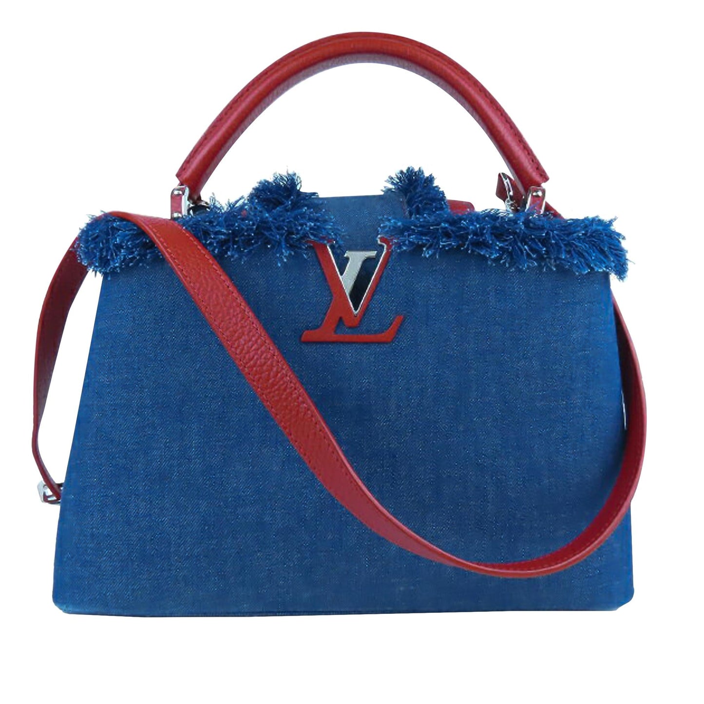 Louis Vuitton Denim Capucines PM (SHG-M3Scgr)