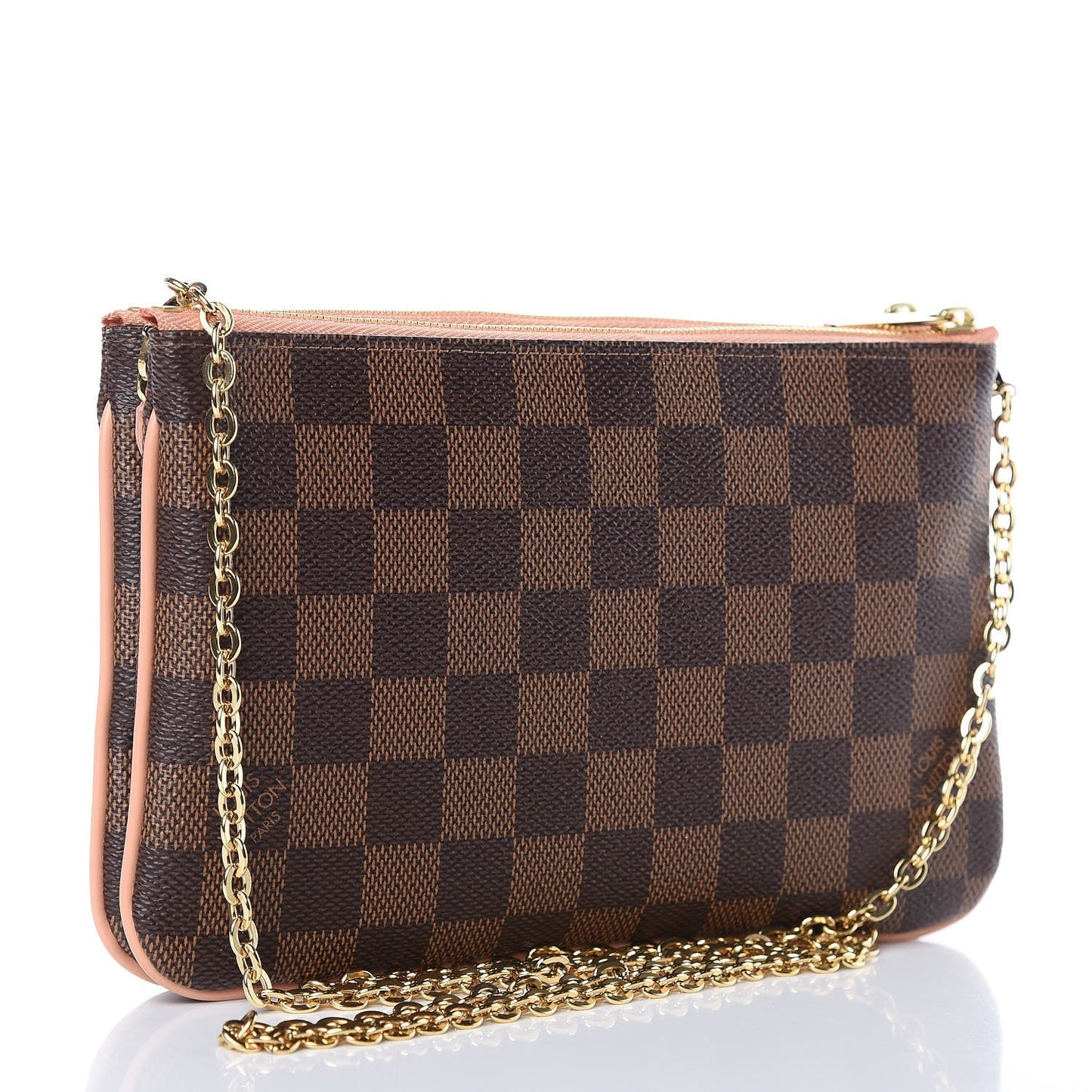 Louis Vuitton DAMIER EBÃNE Double Zip Pochette