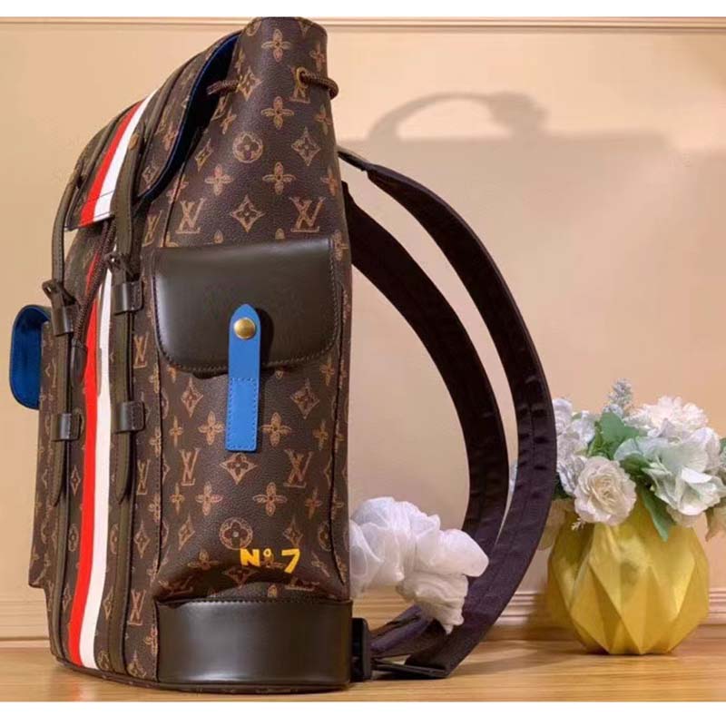 Louis Vuitton LV Unisex Christopher MM Backpack Monogram Canvas Cowhide Leather
