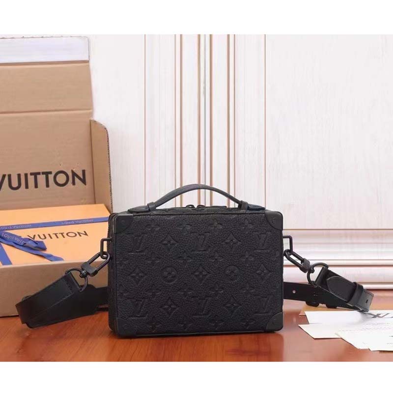 Louis Vuitton LV Unisex Handle Soft Trunk Black Taurillon Monogram Calf Leather Handbag